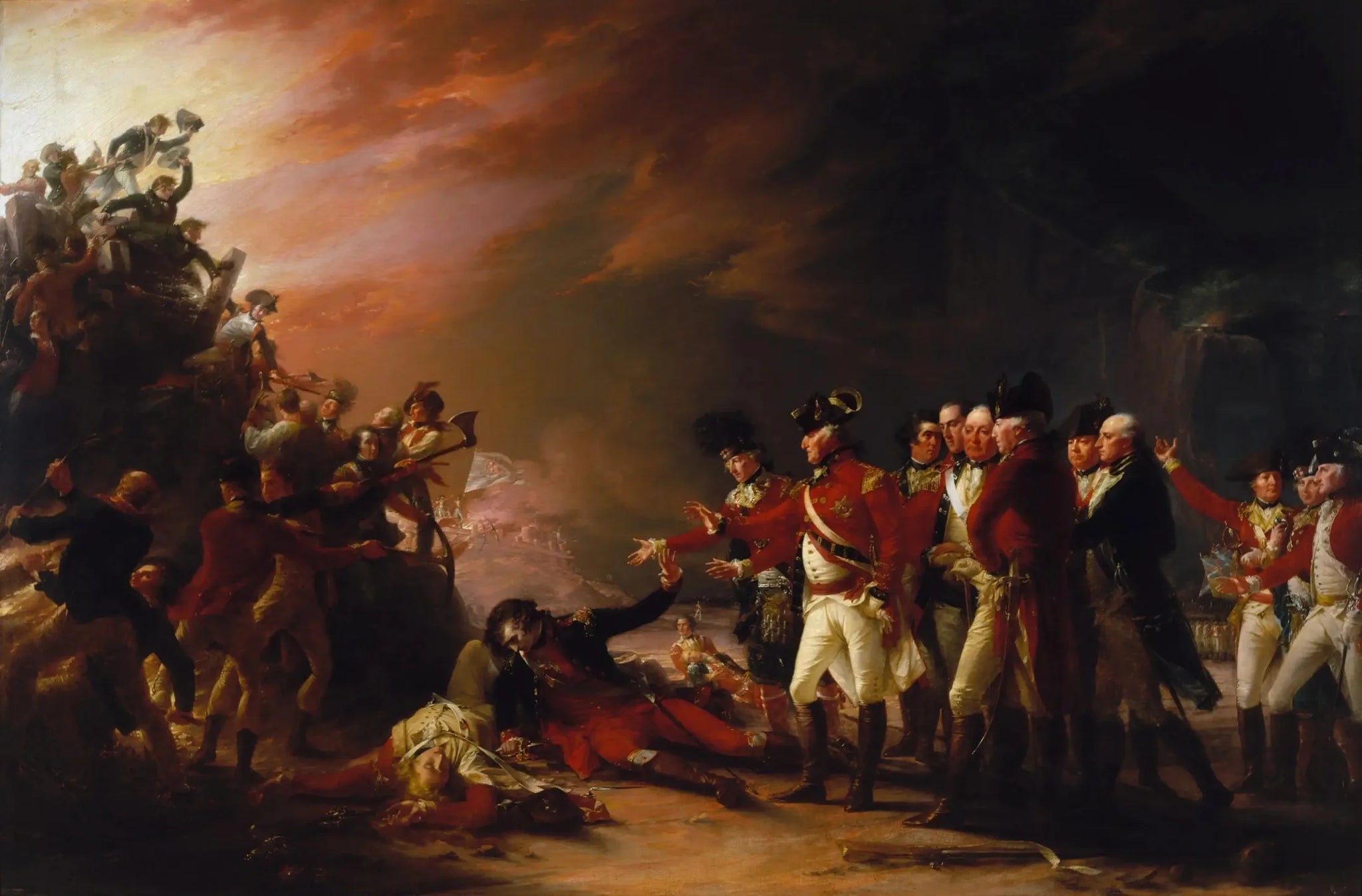 La Sortie de la garnison de Gibraltar au matin du 27 novembre 1789 - John Trumbull image 1 tableau peint à l’huile sur toile