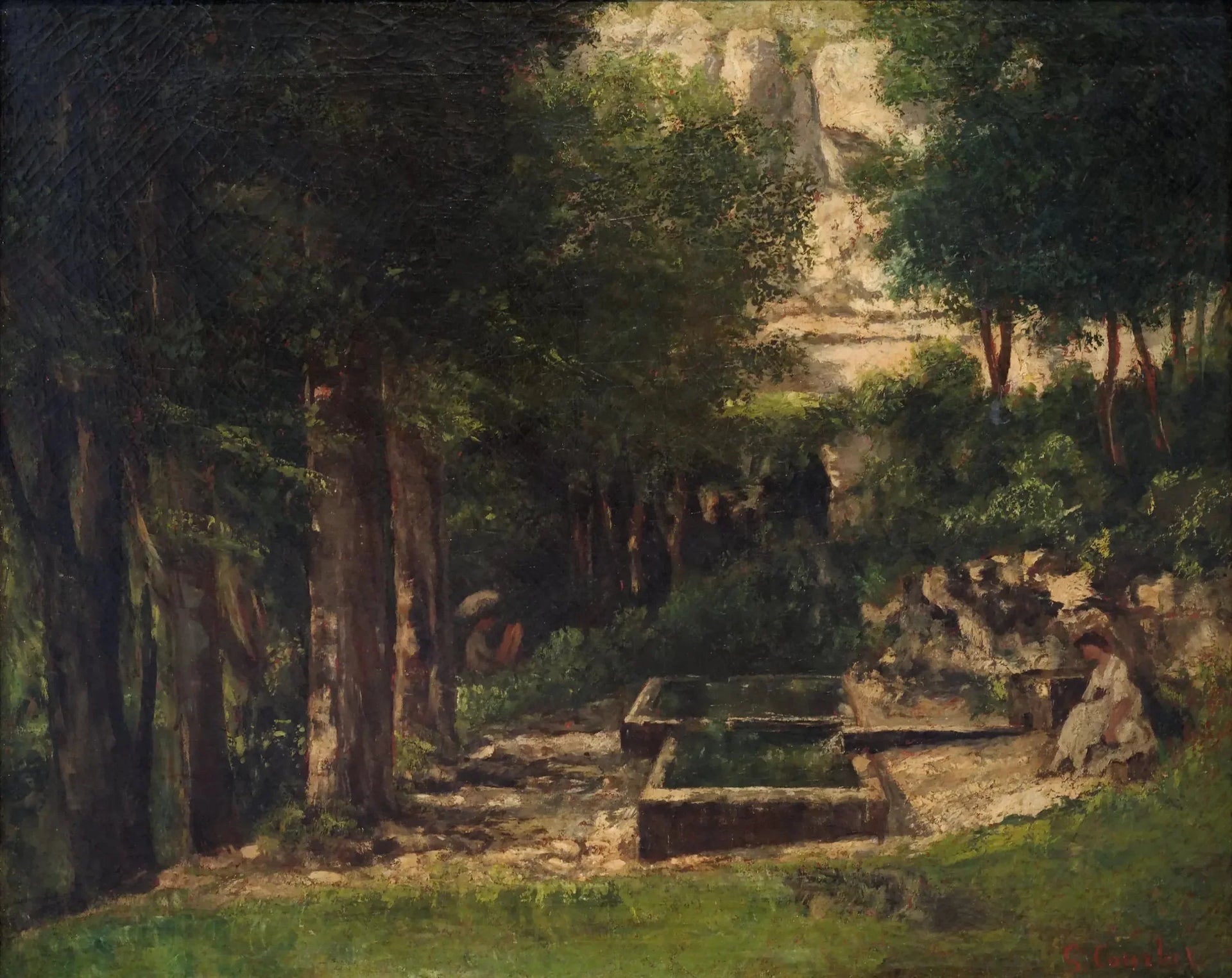 La Source de Léri - Gustave Courbet image 1 copie de tableau peinte à la main