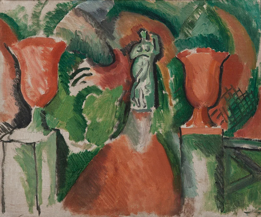La statue aux deux vases rouges - Raoul Dufy image 1 copie peinte à la main à l’huile