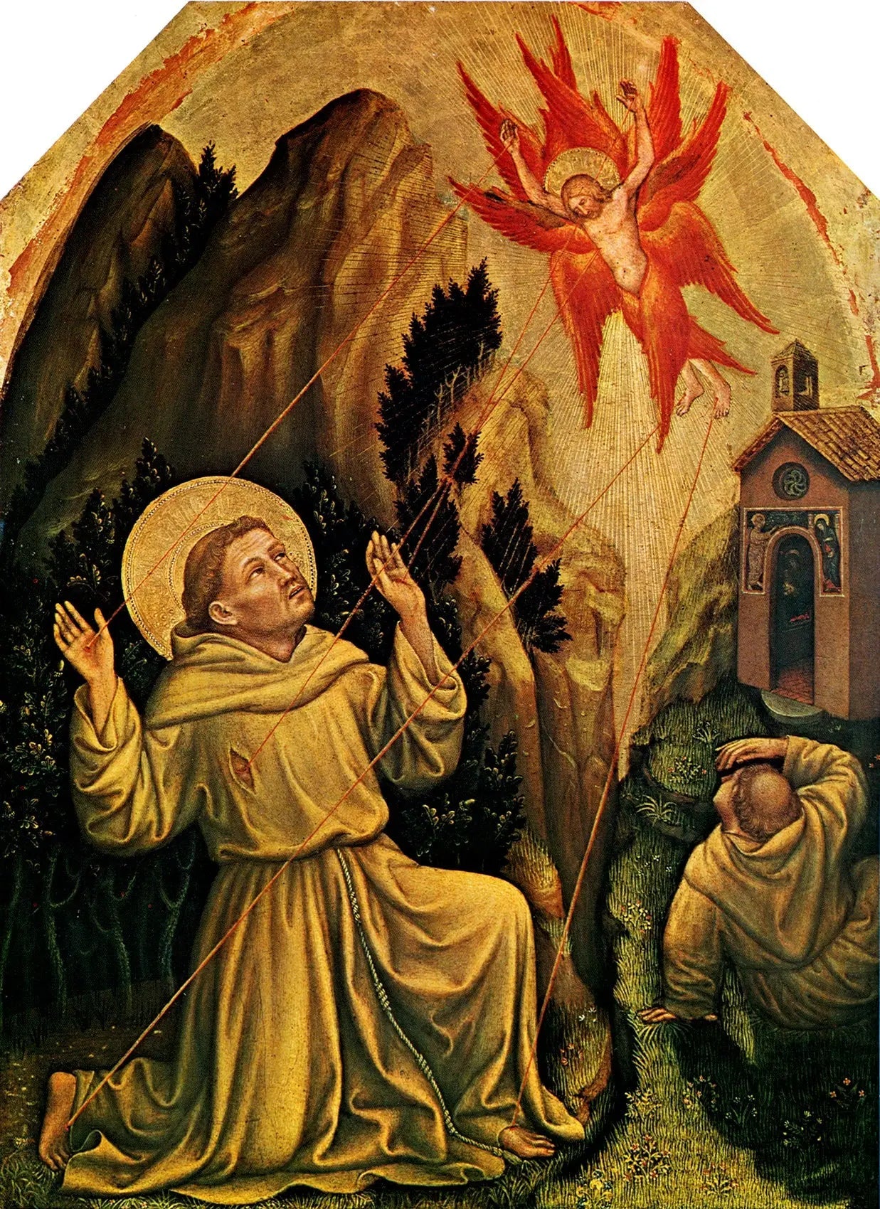 La Stigmatisation de saint François - Gentile da Fabriano image 1 reproduction artisanale de tableau