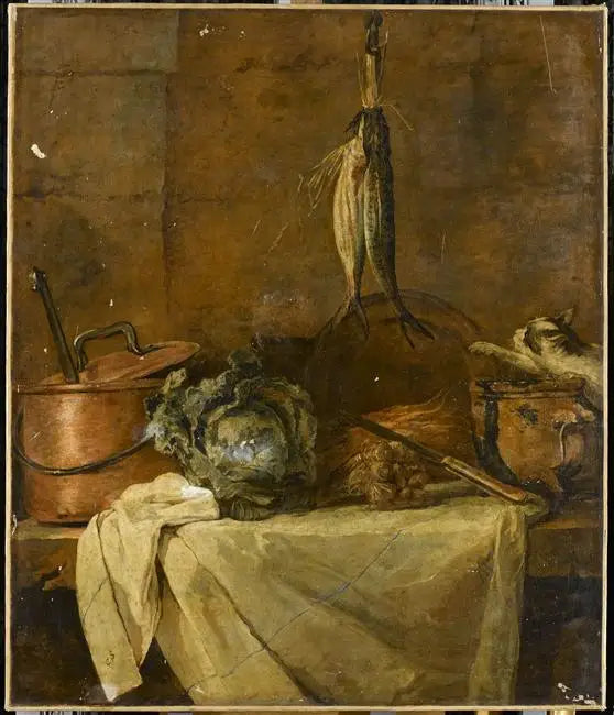 La Table de cuisine - Jean Siméon Chardin image 1 tableau peint à l’huile sur toile