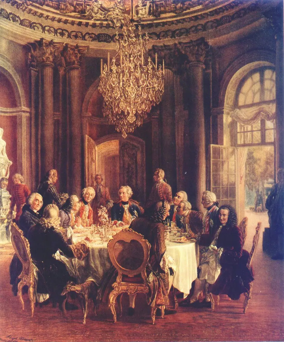 La table ronde du roi Frédéric II à Sanssouci - Adolph von Menzel image 1 copie peinte à la main à l’huile