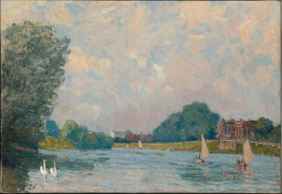 La Tamise à Hampton Court - Alfred Sisley