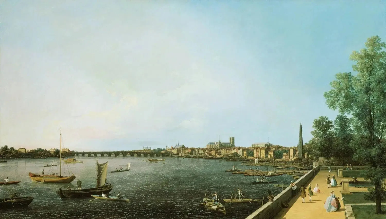 La Tamise de Somerset House Terrace vers Westminster - Canaletto image 1 tableau peint à l’huile sur toile