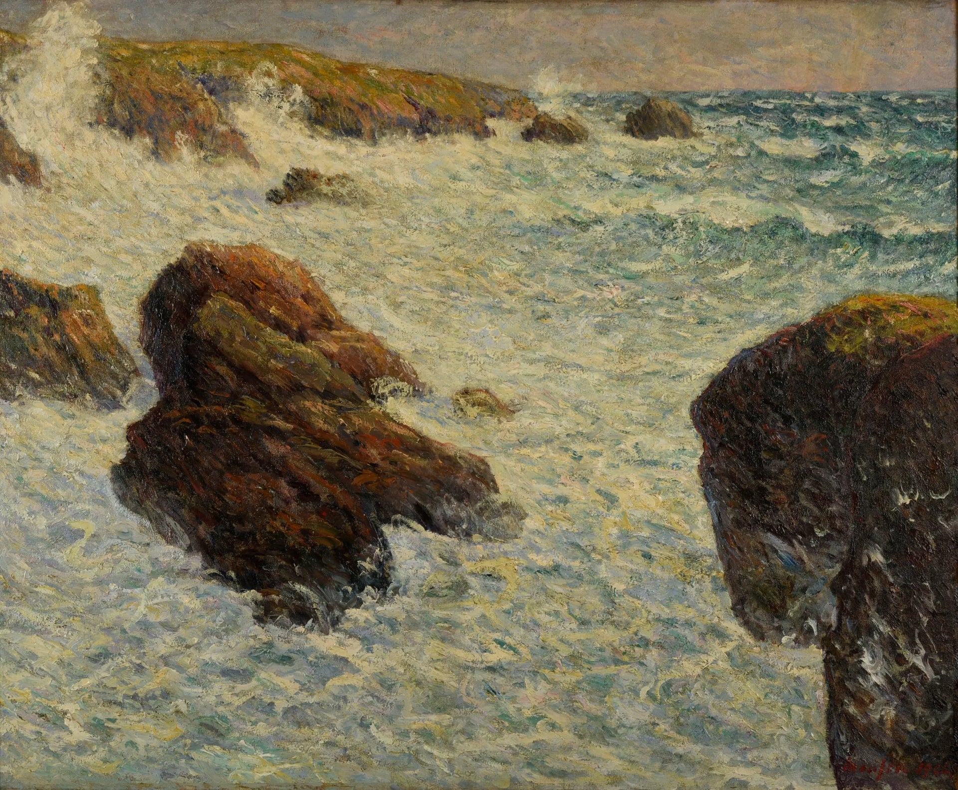 La Tempête à Quiberon - Maxime Maufra image 1 reproduction de peinture à l’huile