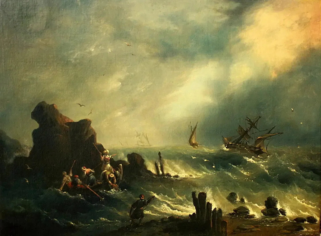 La tempête sur la côte turque - Ivan Aïvazovski image 1 copie de tableau peinte à la main