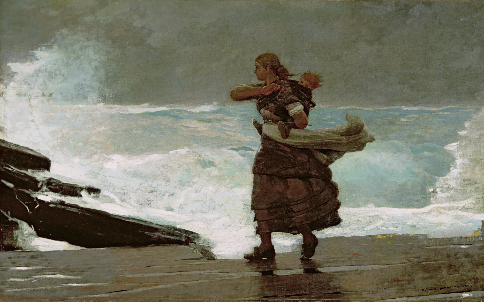 La tempête - Winslow Homer image 1 copie de tableau peinte à la main