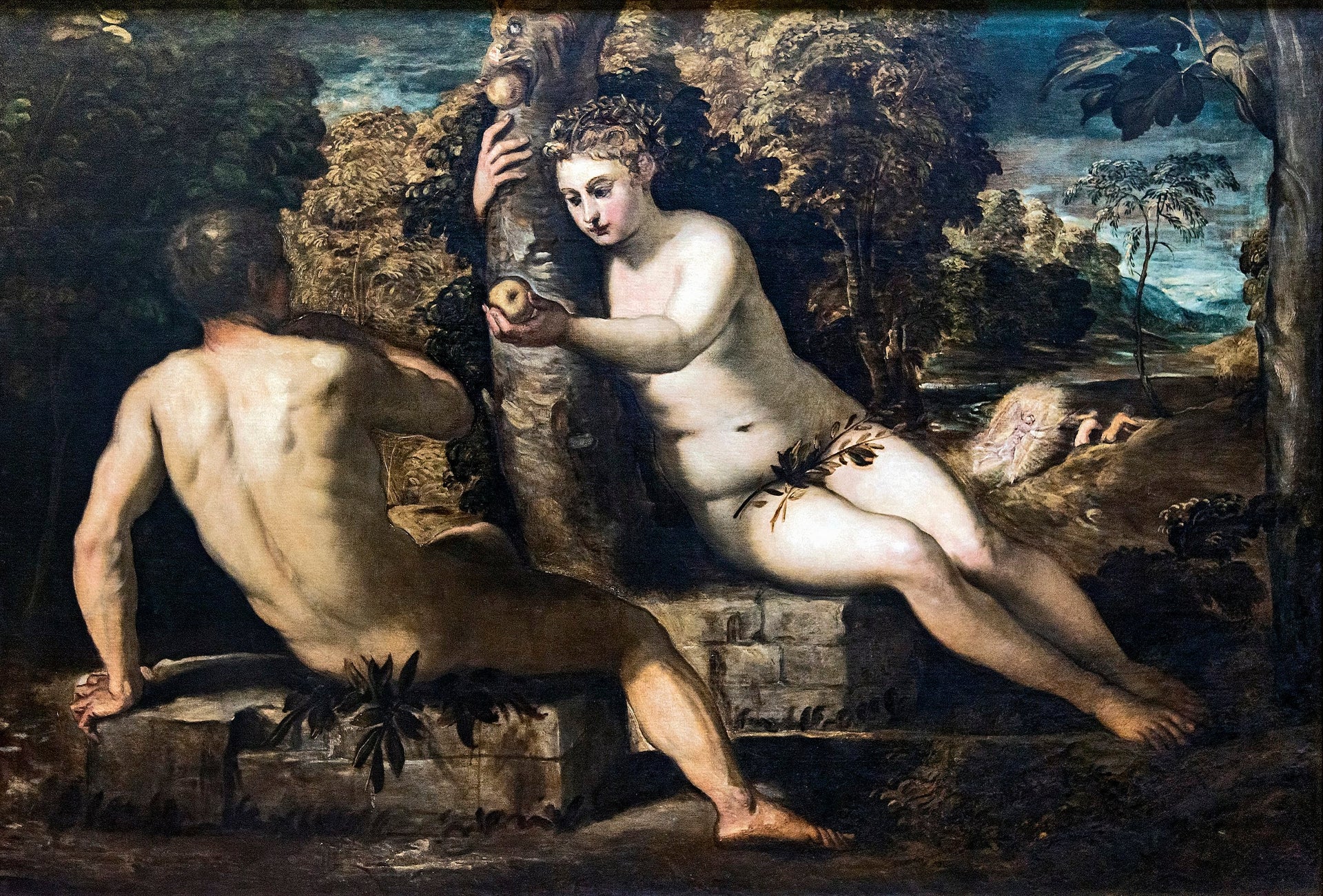 La Tentation d'Adam et Ève - Jacopo Tintoretto image 1 tableau peint à l’huile sur toile