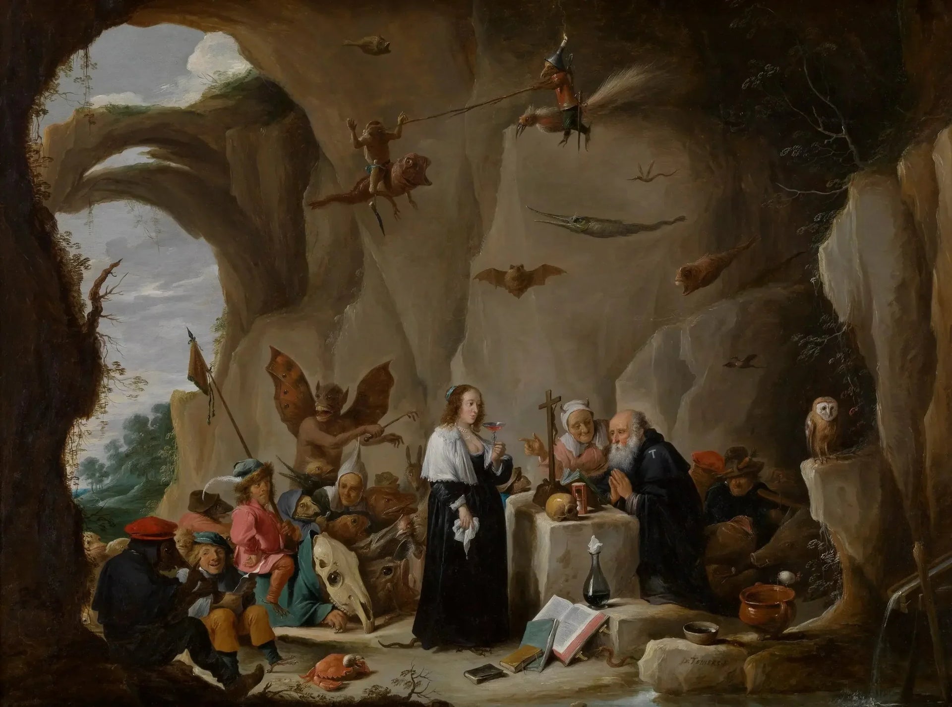 La Tentation d'Antoine, abbé d'Égypte - David Teniers le Jeune image 1 reproduction de peinture à l’huile