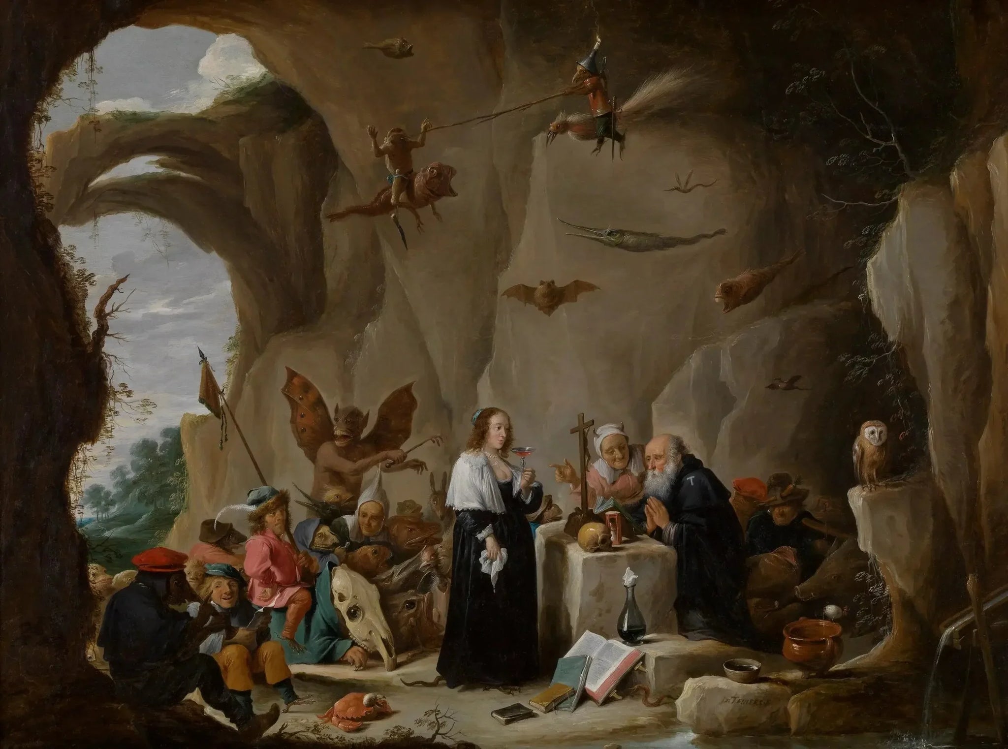 La Tentation d'Antoine, abbé d'Égypte - David Teniers le Jeune image 1 reproduction de peinture à l’huile