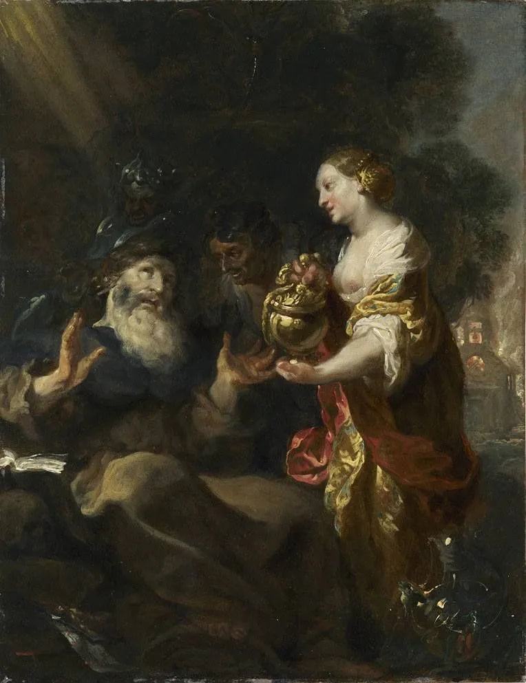 La tentation de saint Antoine - Johann Liss image 1 reproduction artisanale de tableau