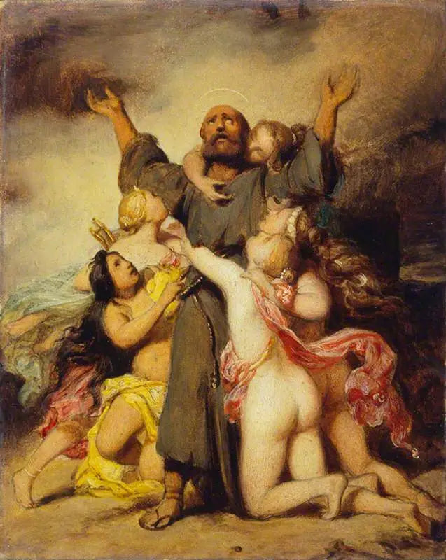 La Tentation de Saint Antoine - Paul Delaroche image 1 copie de tableau peinte à la main