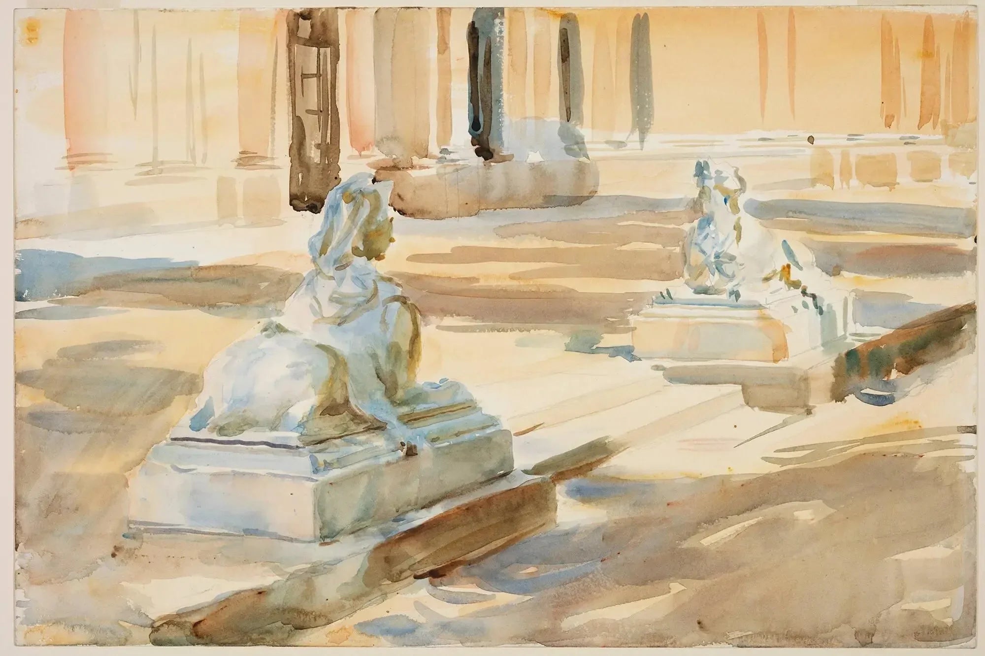 La Terrasse de La Granja - John Singer Sargent image 1 reproduction artisanale de tableau