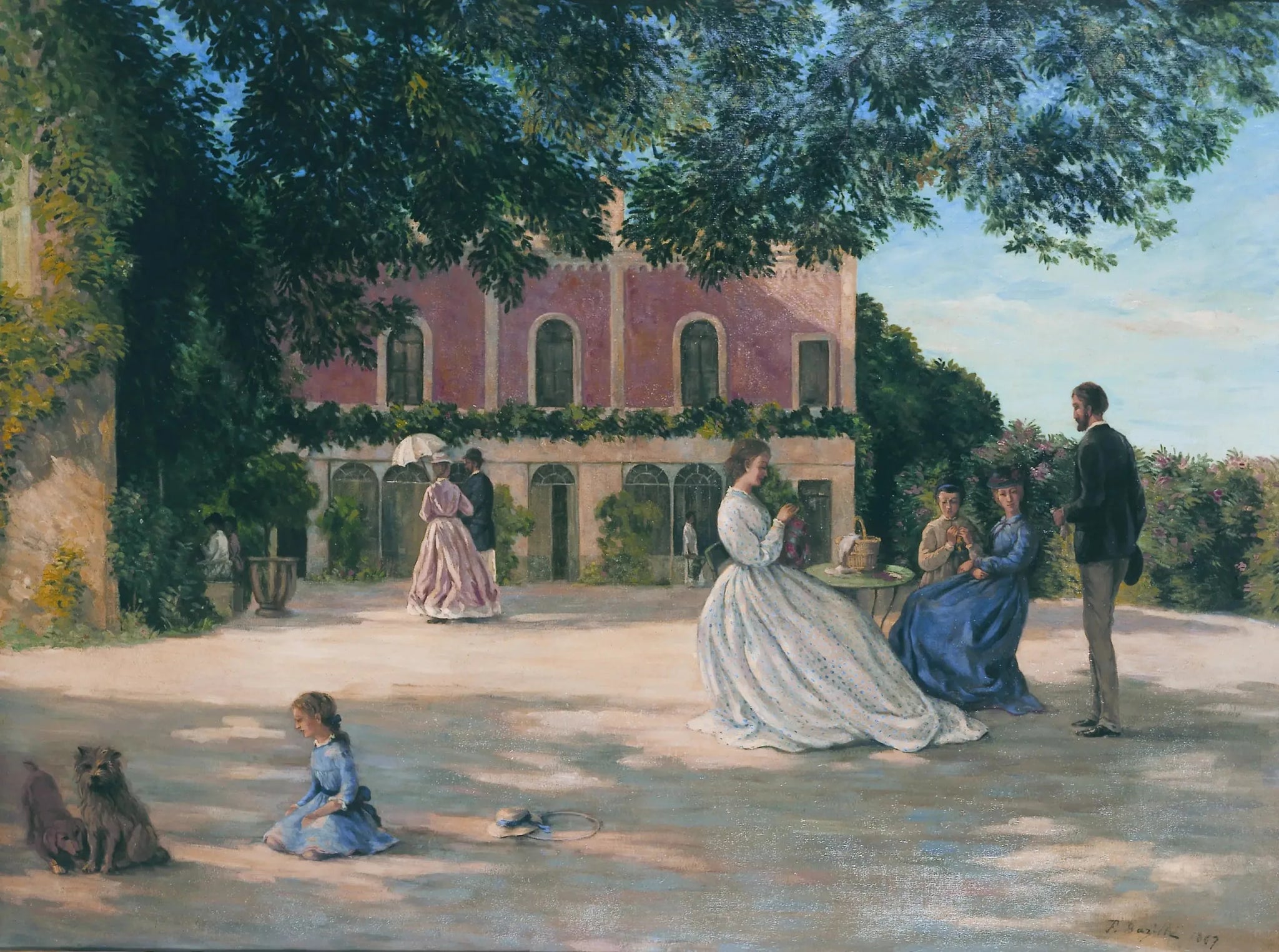 La Terrasse de Méric - Frédéric Bazille image 1 reproduction de peinture à l’huile