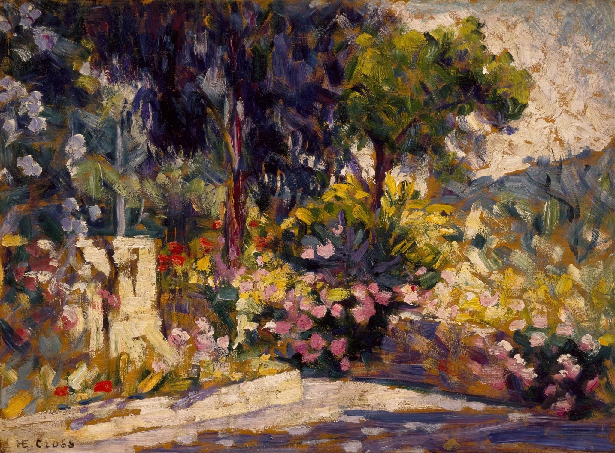 La terrasse fleurie - Henri-Edmond Cross image 1 tableau peint à l’huile sur toile