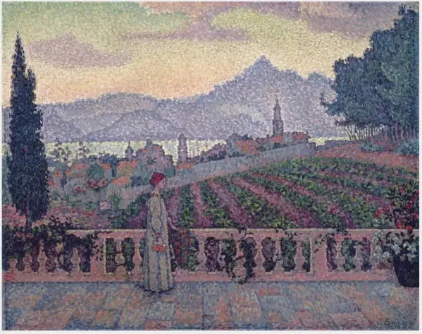 La Terrasse, Saint-Tropez - Paul Signac image 1 reproduction de peinture à l’huile