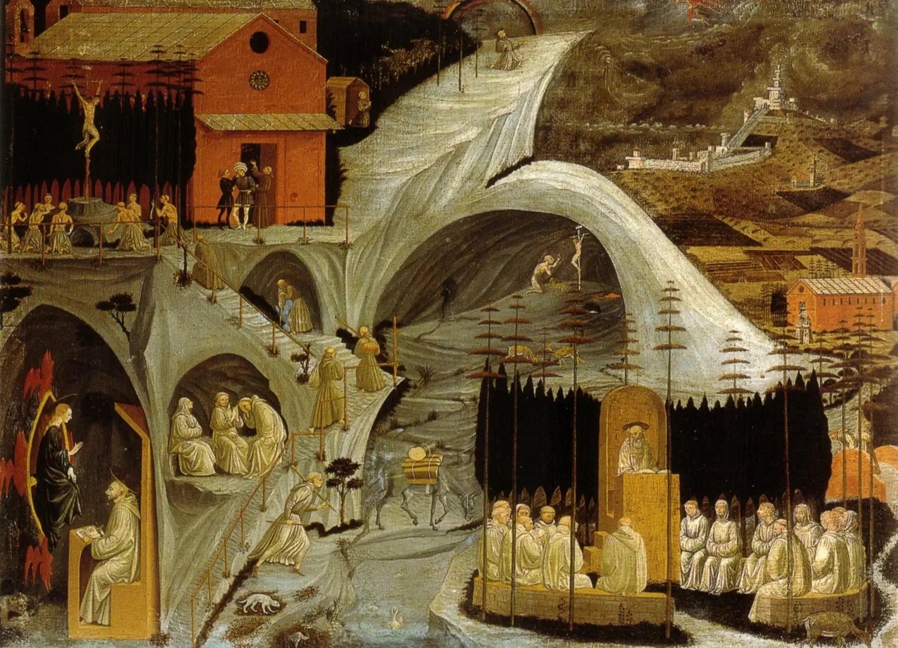 La Thébaïde - Paolo Uccello image 1 copie de tableau peinte à la main