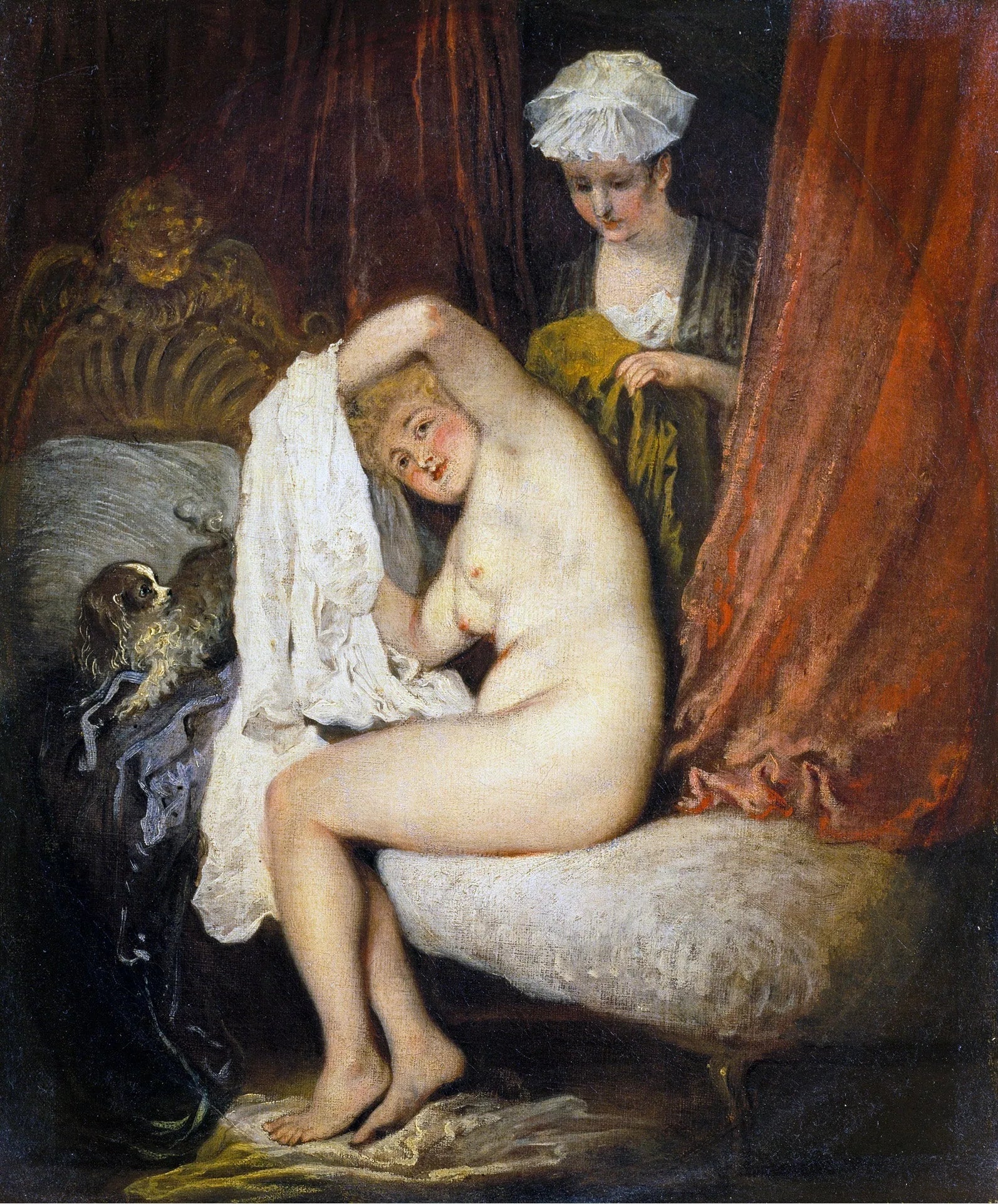 La toilette - Antoine Watteau image 1 tableau peint à l’huile sur toile
