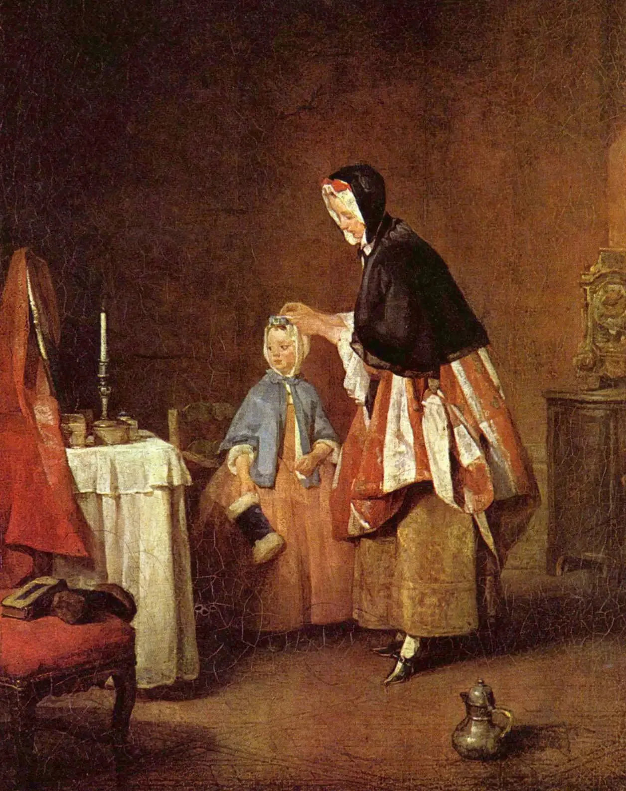 La Toilette du matin - Jean Siméon Chardin image 1 copie peinte à la main à l’huile