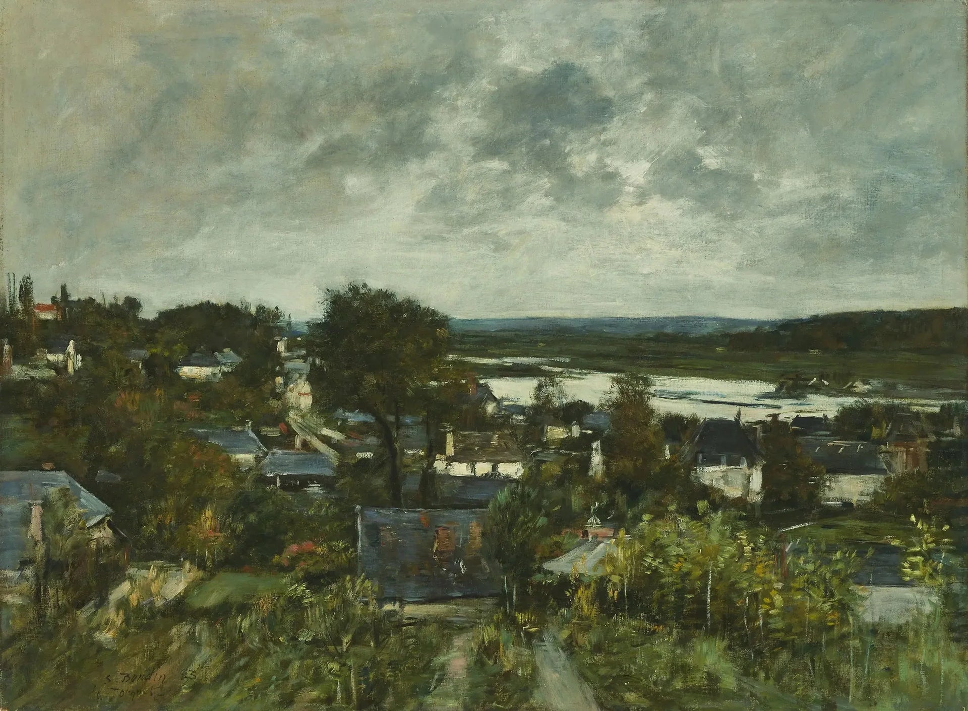 La Touques près de Deauville - Eugène Boudin image 1 reproduction artisanale de tableau
