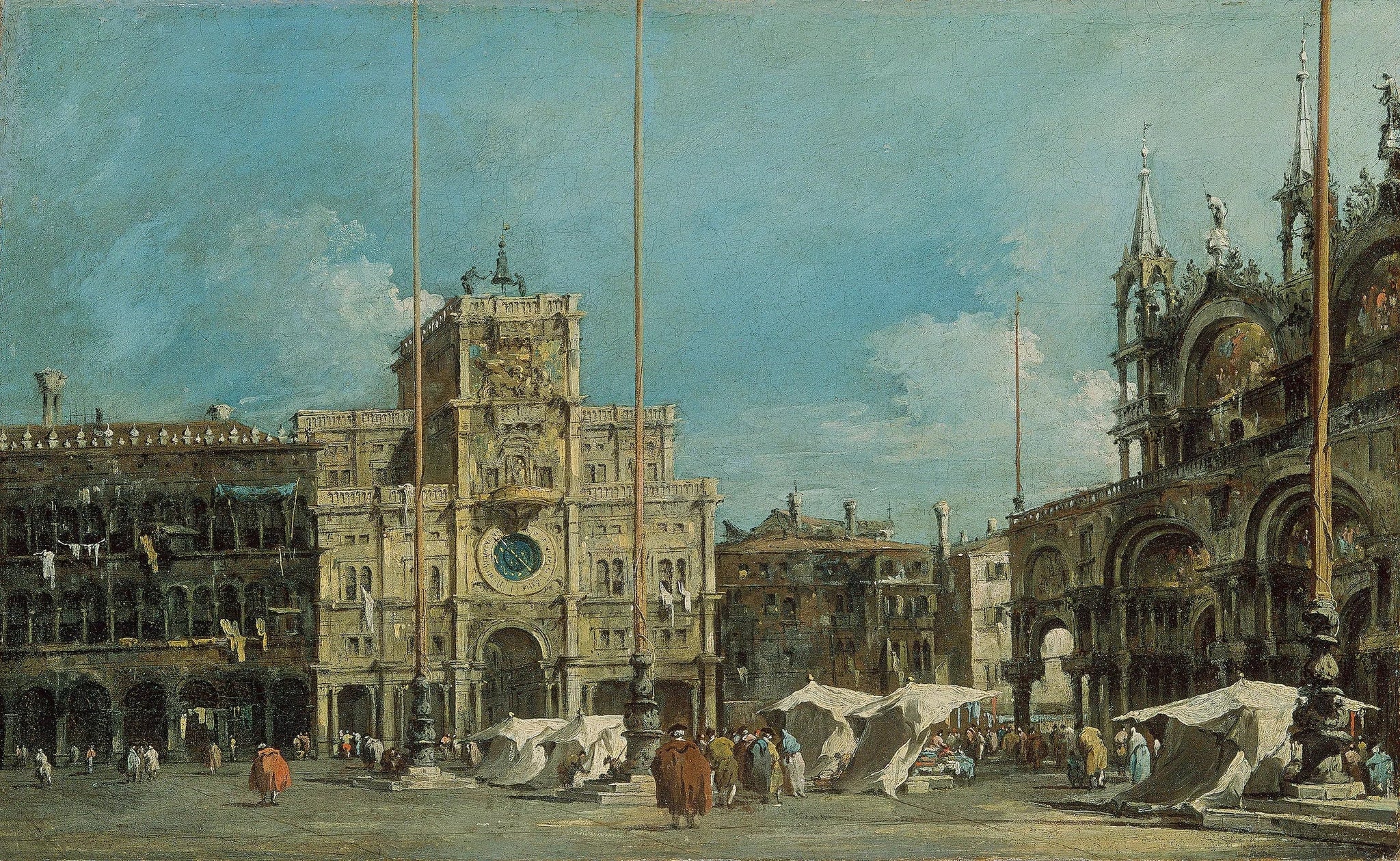 La tour de l'horloge sur la place Saint Marc - Francesco Guardi image 1 copie de tableau peinte à la main