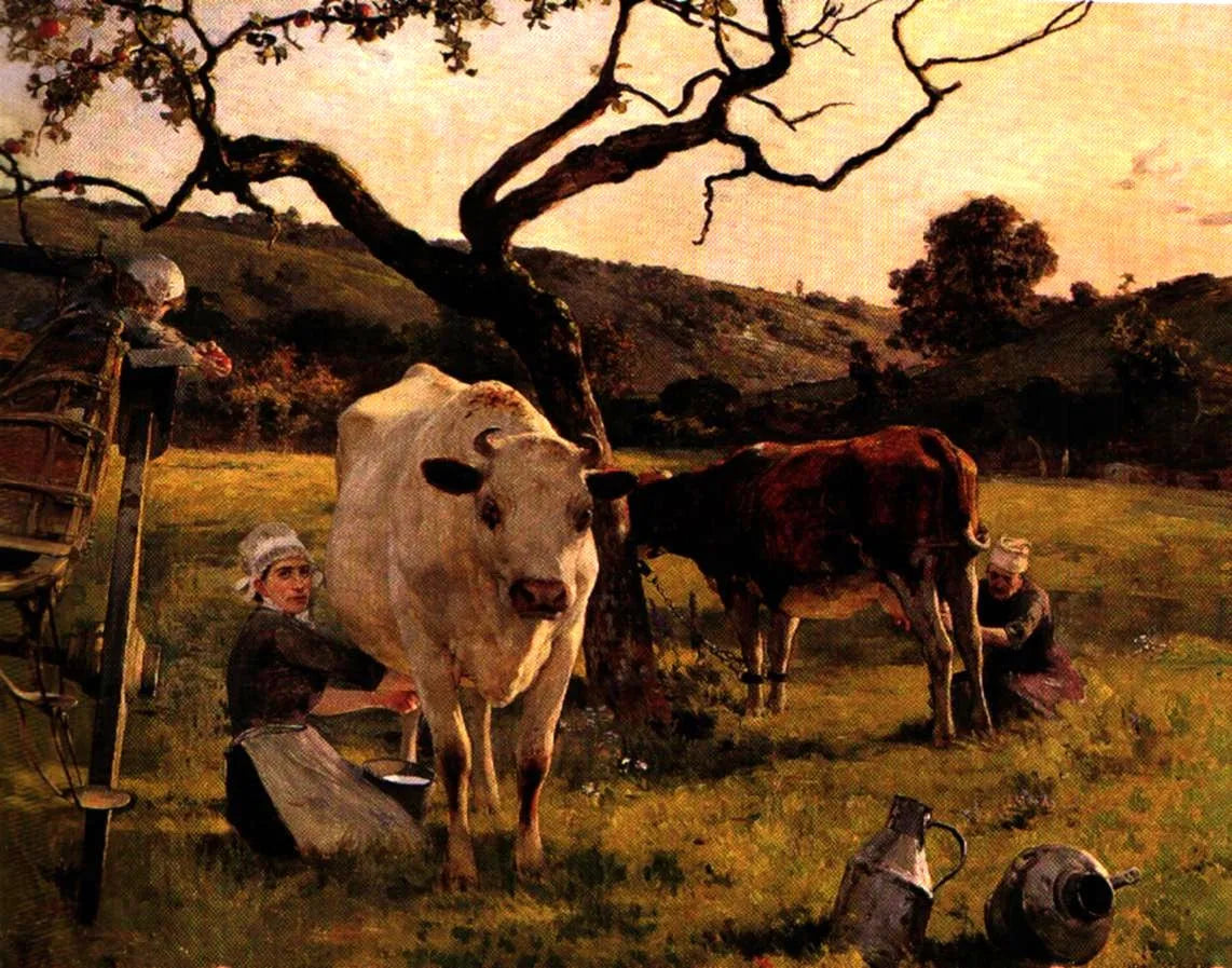La traite - Arturo Michelena image 1 tableau peint à l’huile sur toile