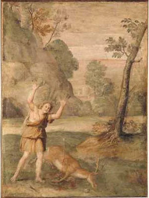 La transformation de Cyparissus - Domenichino image 1 copie de tableau peinte à la main