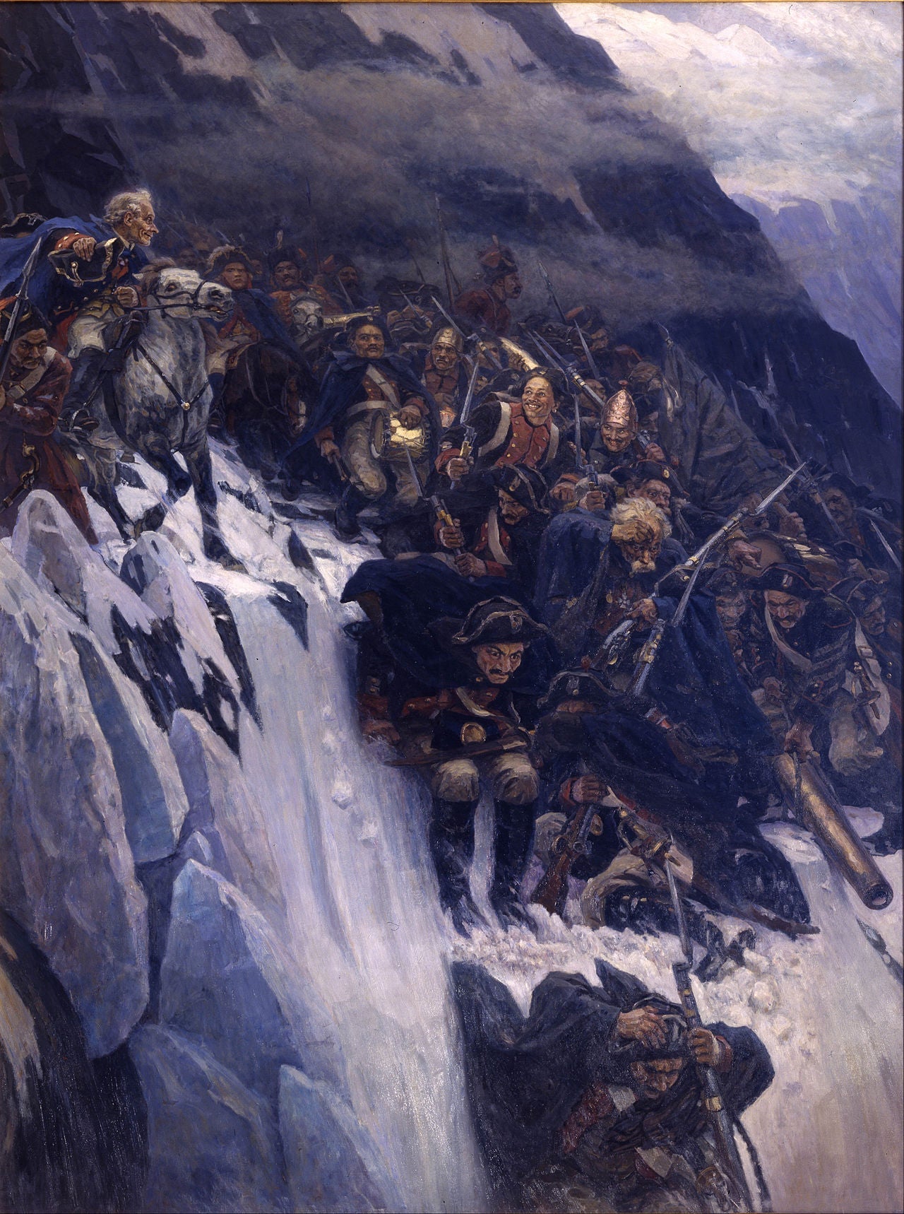 La Traversée des Alpes de Souvarov - Vassili Sourikov image 1 reproduction artisanale de tableau