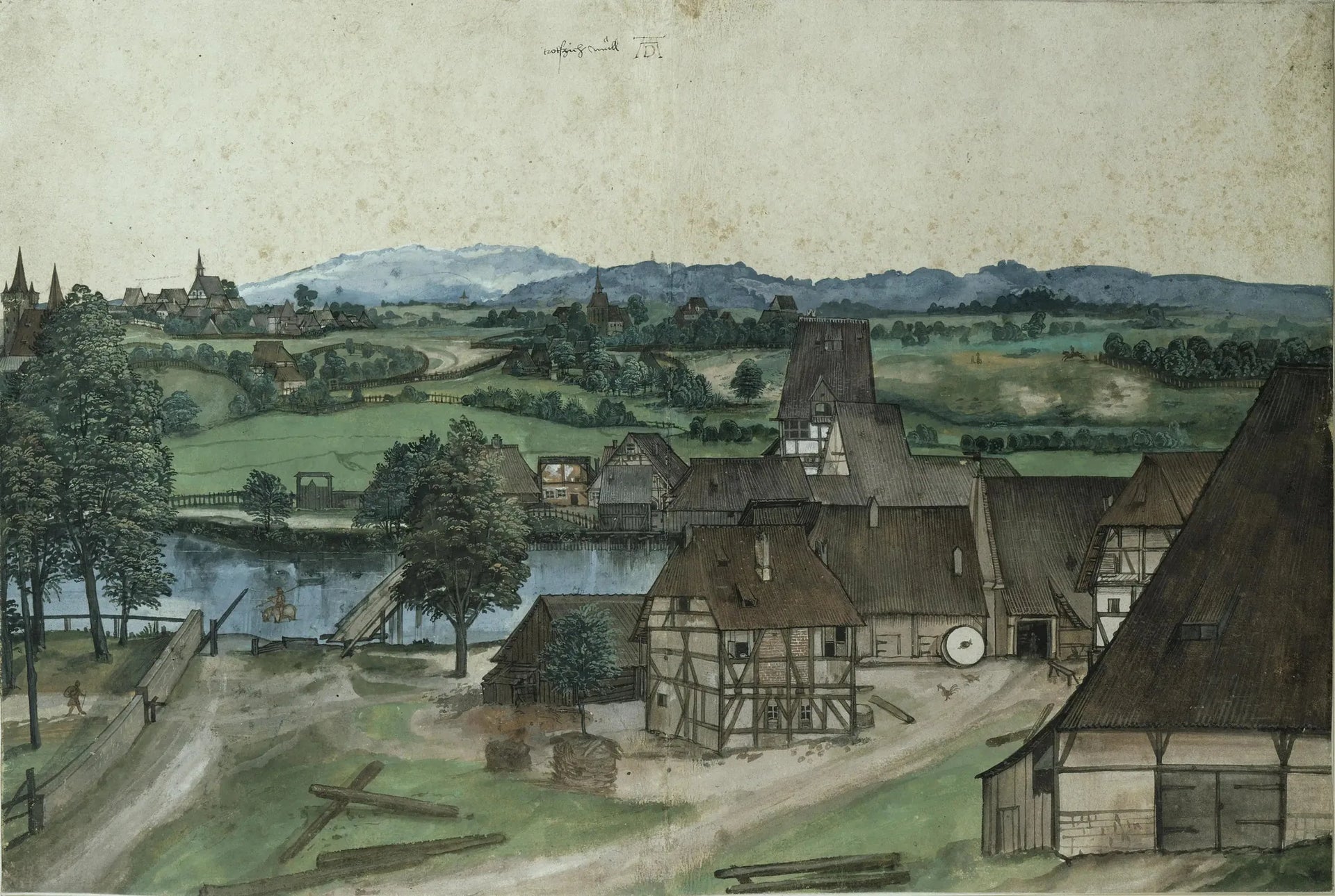 La Tréfilerie sur la Pegnitz, près de Nuremberg - Albrecht Dürer image 1 copie peinte à la main à l’huile