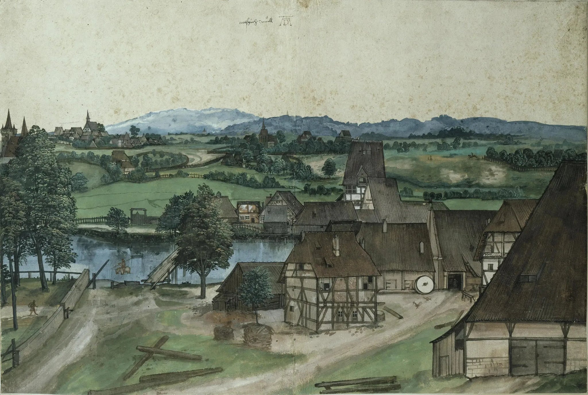 La Tréfilerie sur la Pegnitz, près de Nuremberg - Albrecht Dürer image 1 copie peinte à la main à l’huile