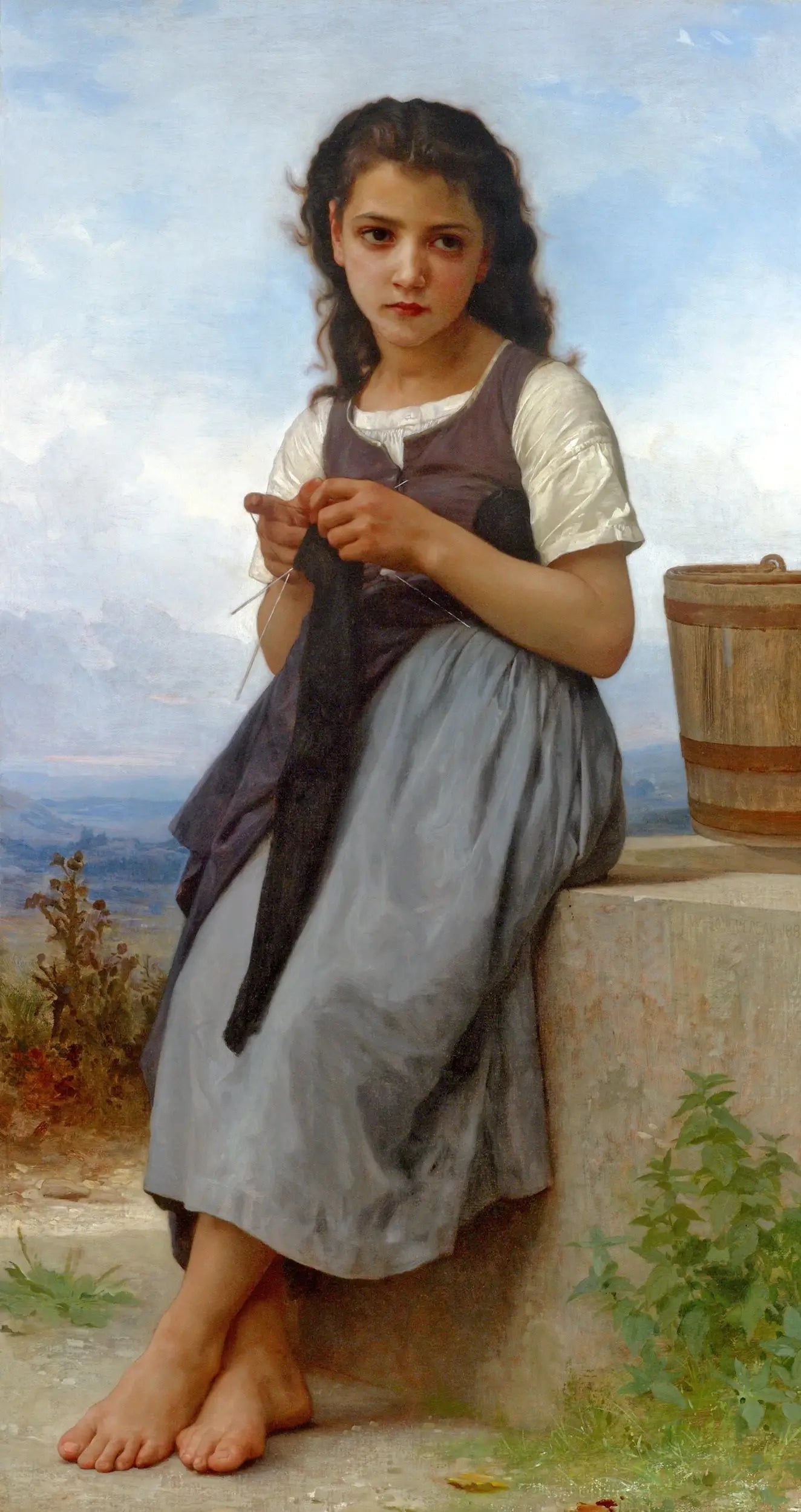 La tricoteuse - Bouguereau image 1 tableau peint à l’huile sur toile