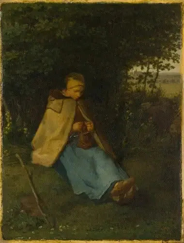 La Tricoteuse - Jean-François Millet image 1 reproduction artisanale de tableau