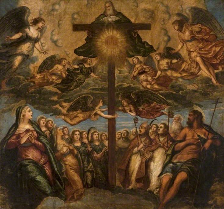 La Trinité adorée par les saints et les anges - Jacopo Tintoretto image 1 reproduction d’œuvre d’art à l’huile