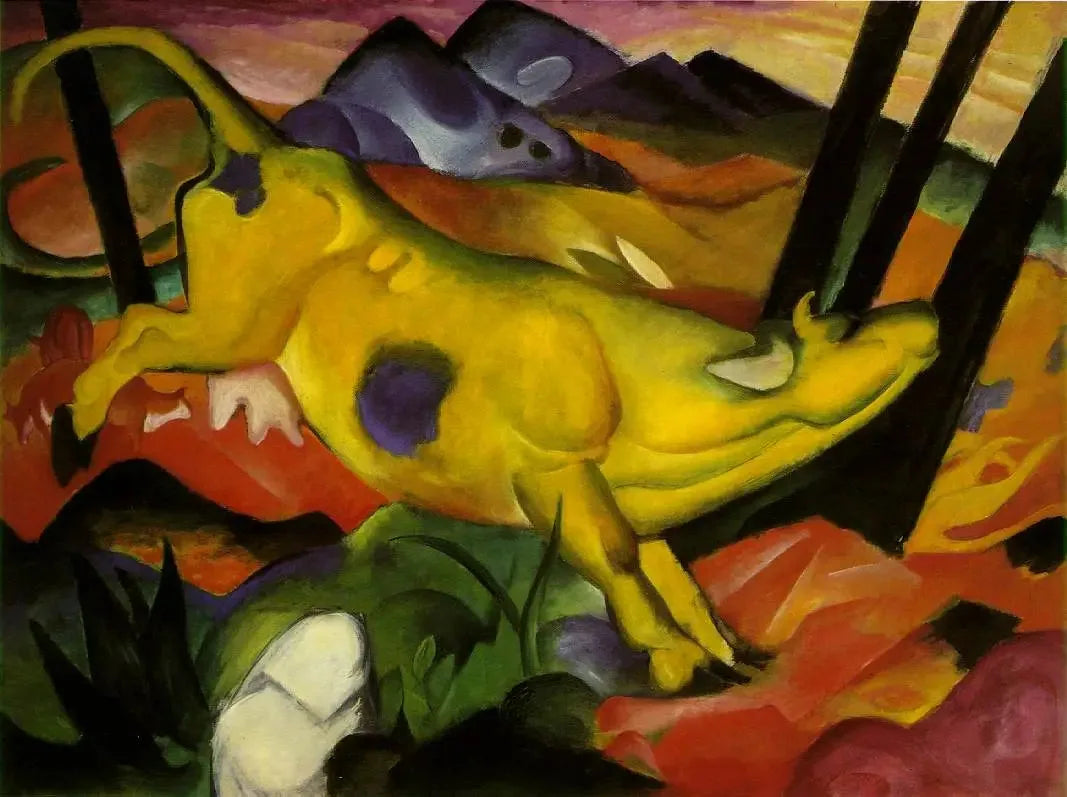 La Vache jaune - Franz Marc image 1 reproduction artisanale de tableau