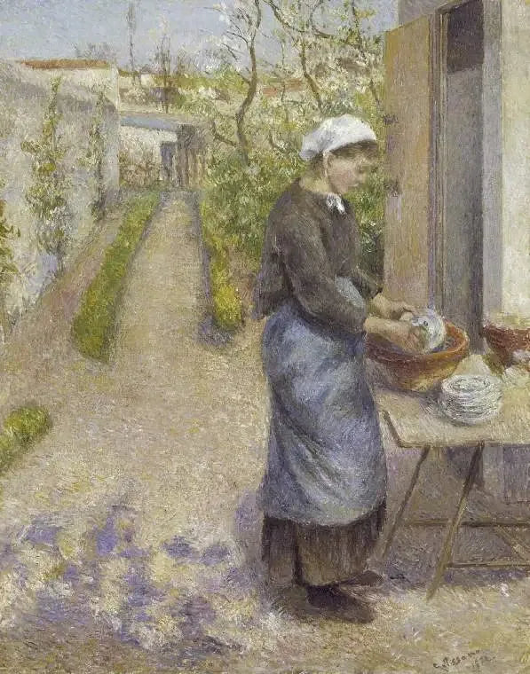 La vaisselle - Camille Pissarro image 1 copie peinte à la main à l’huile