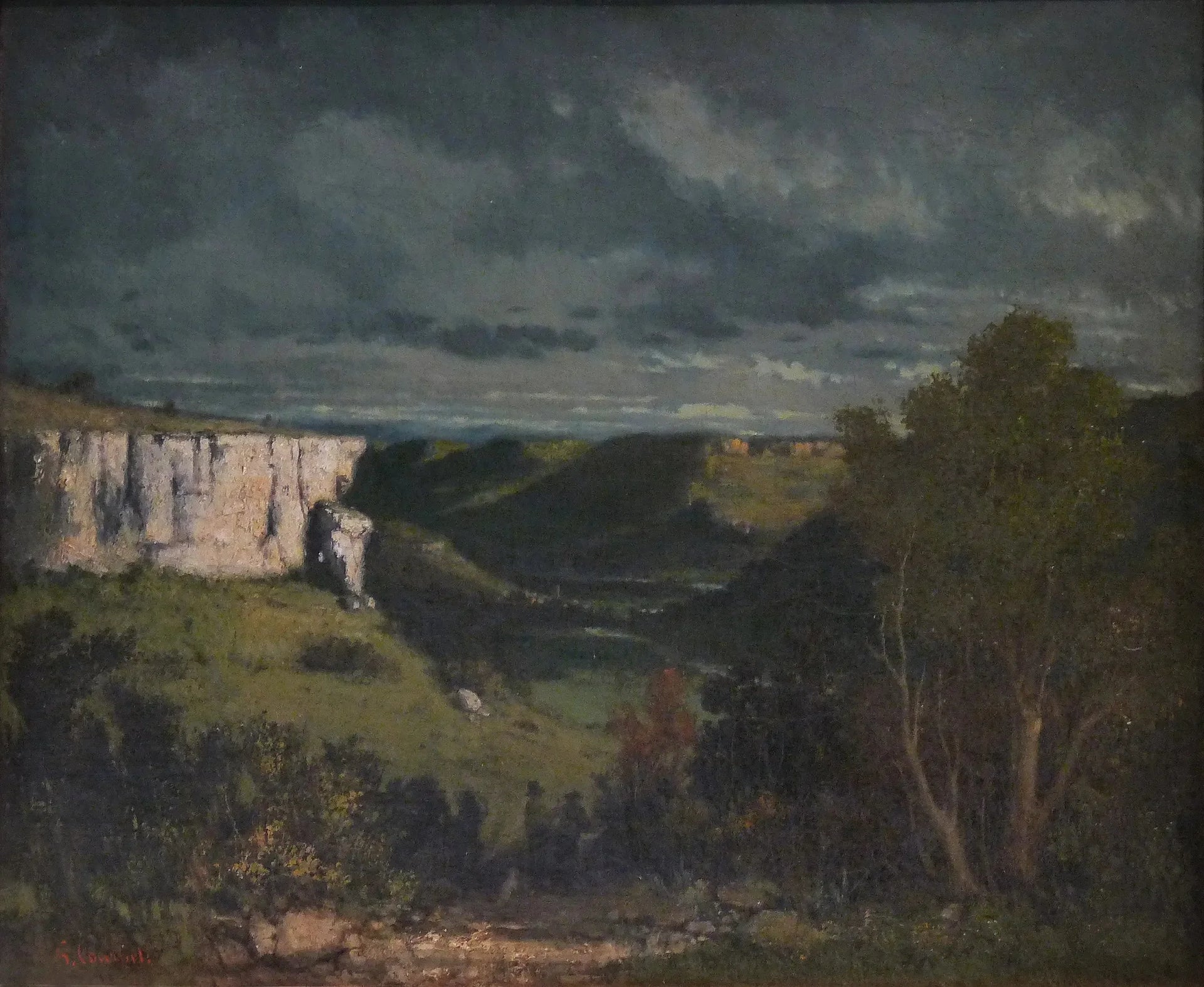 La vallée de la Loue, temps d'orage - Gustave Courbet image 1 tableau peint à l’huile sur toile