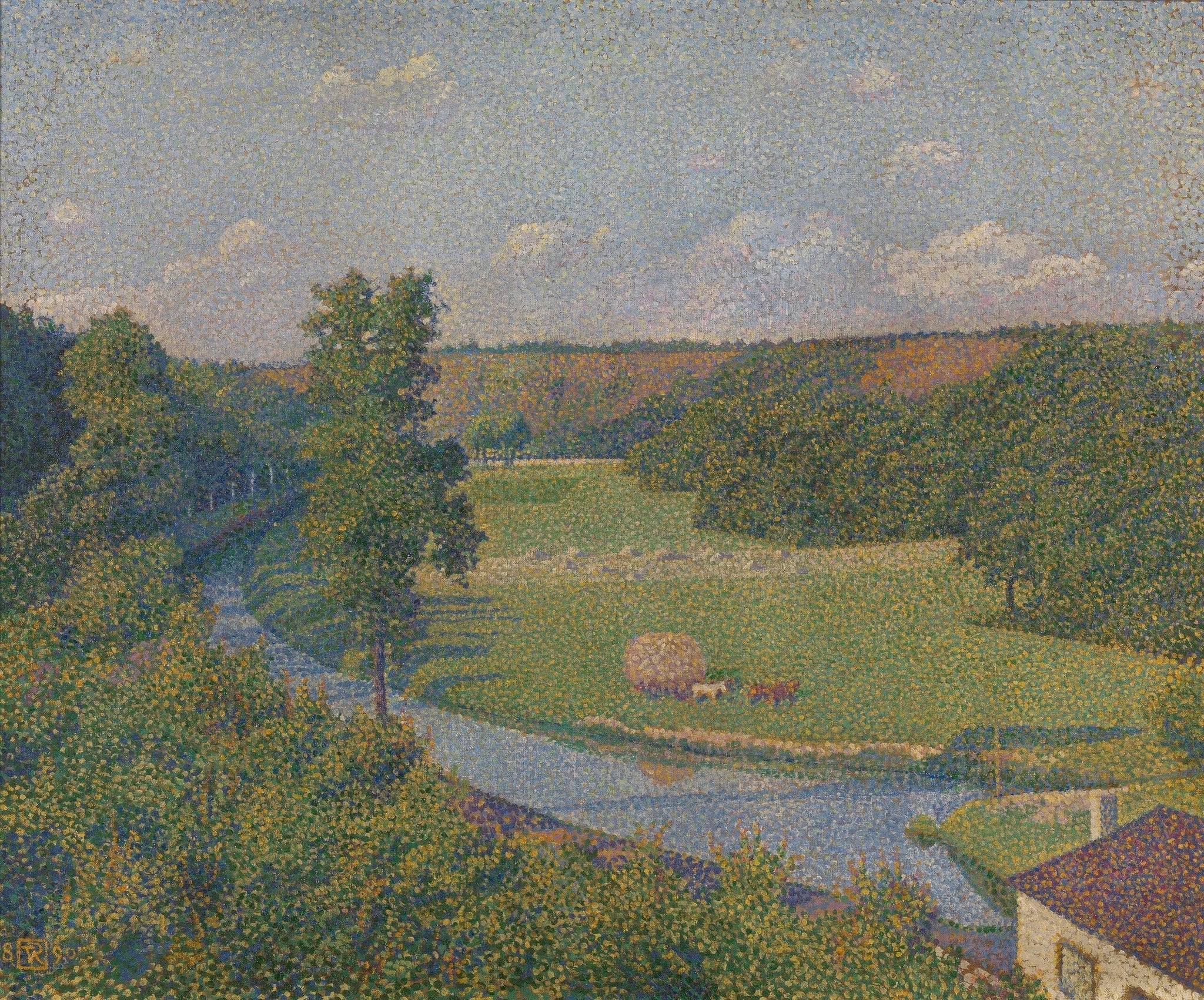 La Vallée de la Sambre - Théo van Rysselberghe image 1 copie peinte à la main à l’huile