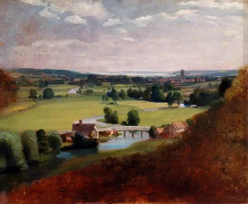 La vallée de la Stour avec Dedham au loin - John Constable image 1 copie de tableau peinte à la main
