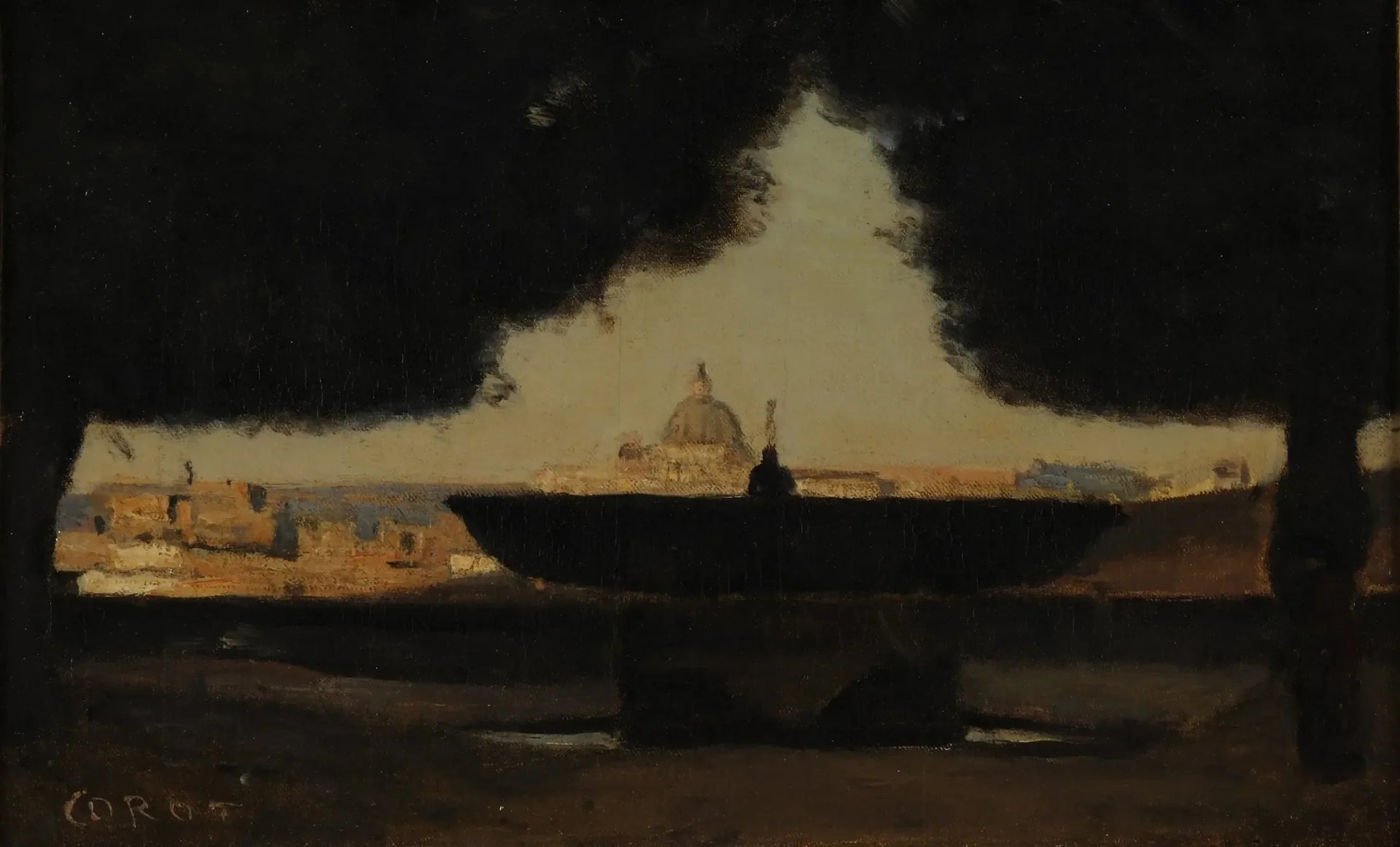 La Vasque de la villa Médicis - Jean-Baptiste Camille Corot image 1 copie peinte à la main à l’huile