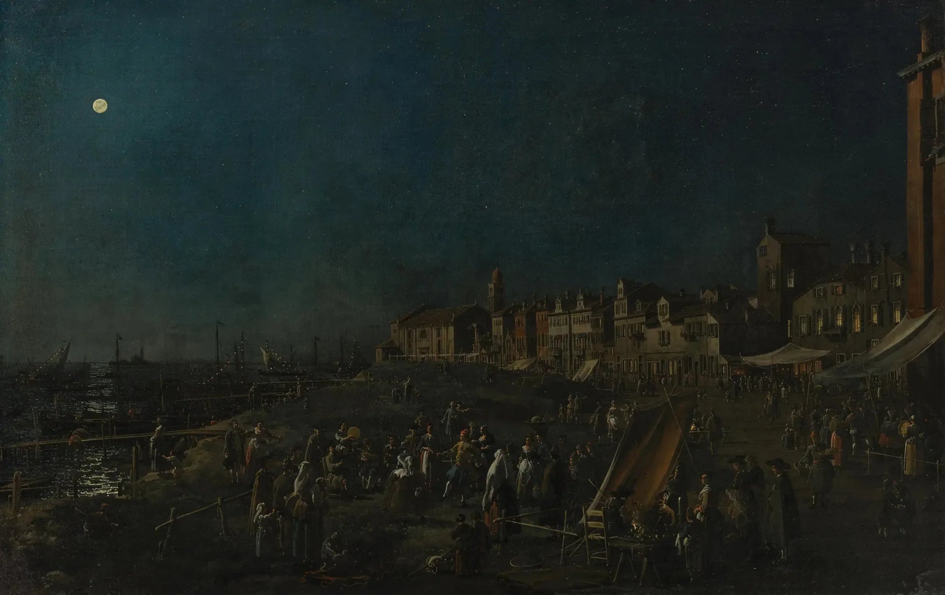 La Veillée nocturne au bord de Santa Marta - Canaletto image 1 reproduction d’œuvre d’art à l’huile
