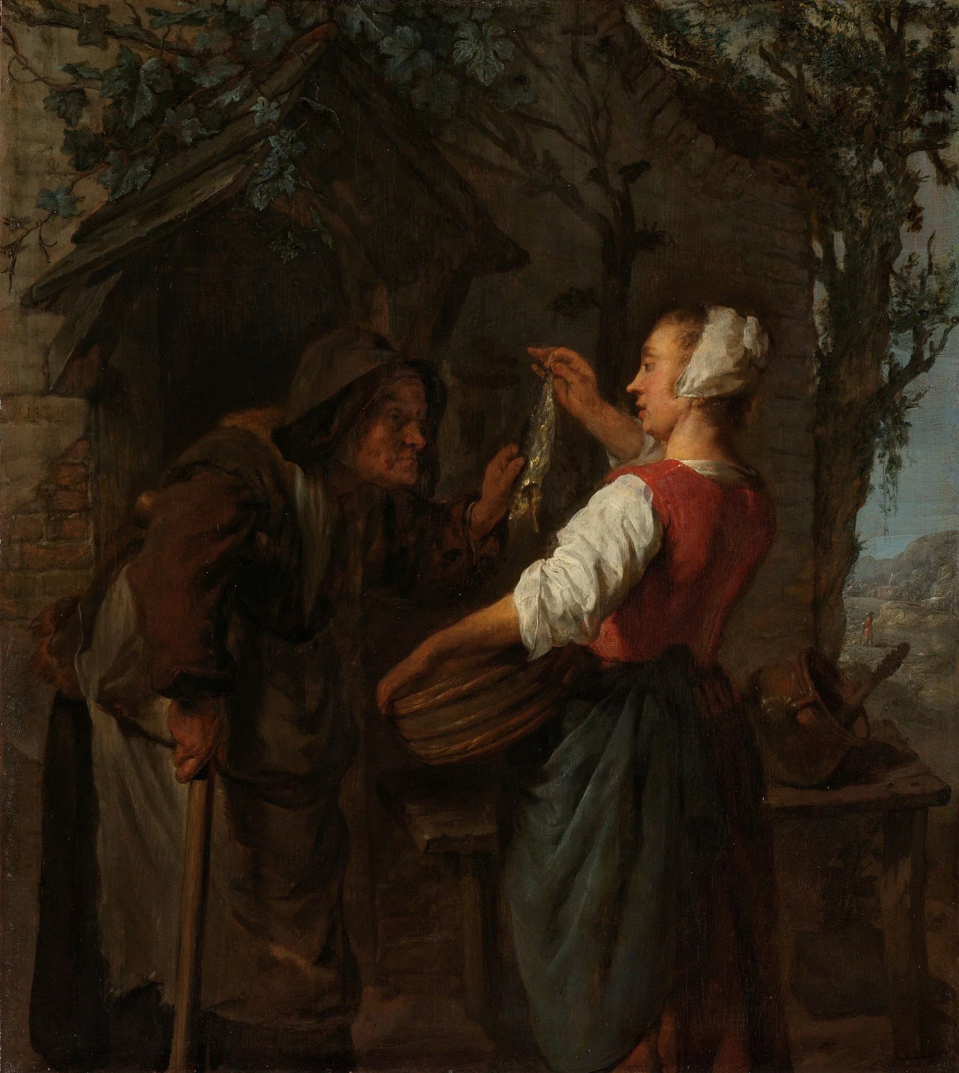 La vendeuse de hareng - Gabriel Metsu image 1 copie peinte à la main à l’huile