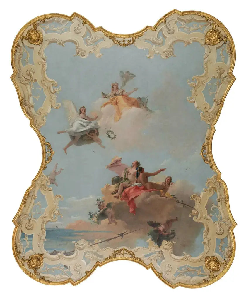 La vertu et la noblesse couronnant l'amour - Giovanni Battista Tiepolo image 1 copie de tableau peinte à la main