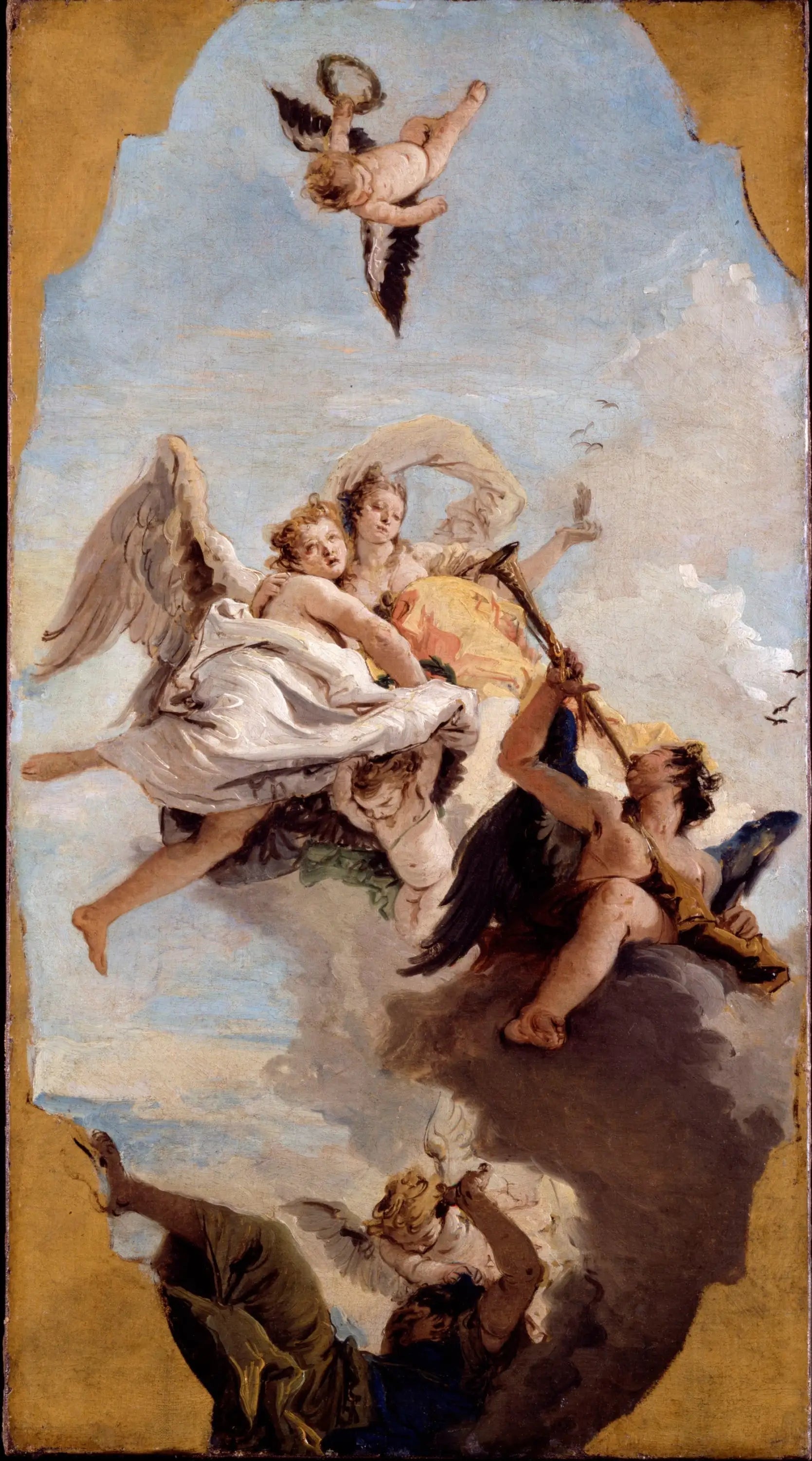 La vertu et la noblesse mettent l'ignorance en fuite - Giovanni Battista Tiepolo image 1 reproduction de peinture à l’huile