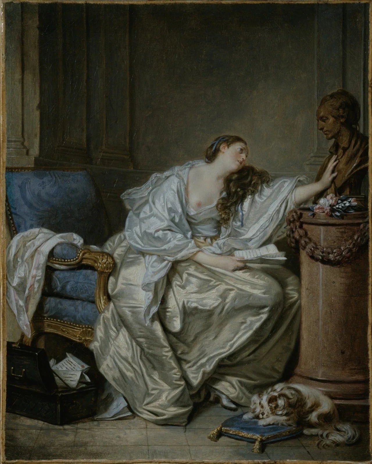 La Veuve inconsolable - Jean-Baptiste Greuze image 1 copie de tableau peinte à la main