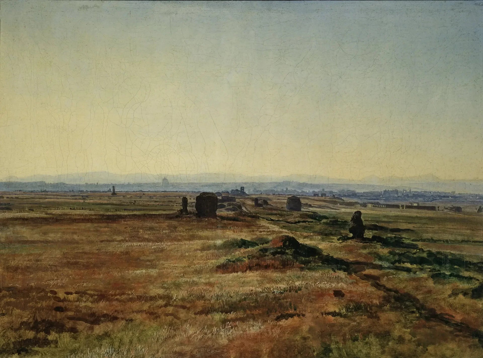 La Via Appia au soleil couchant - Alexandre Ivanov image 1 copie de tableau peinte à la main