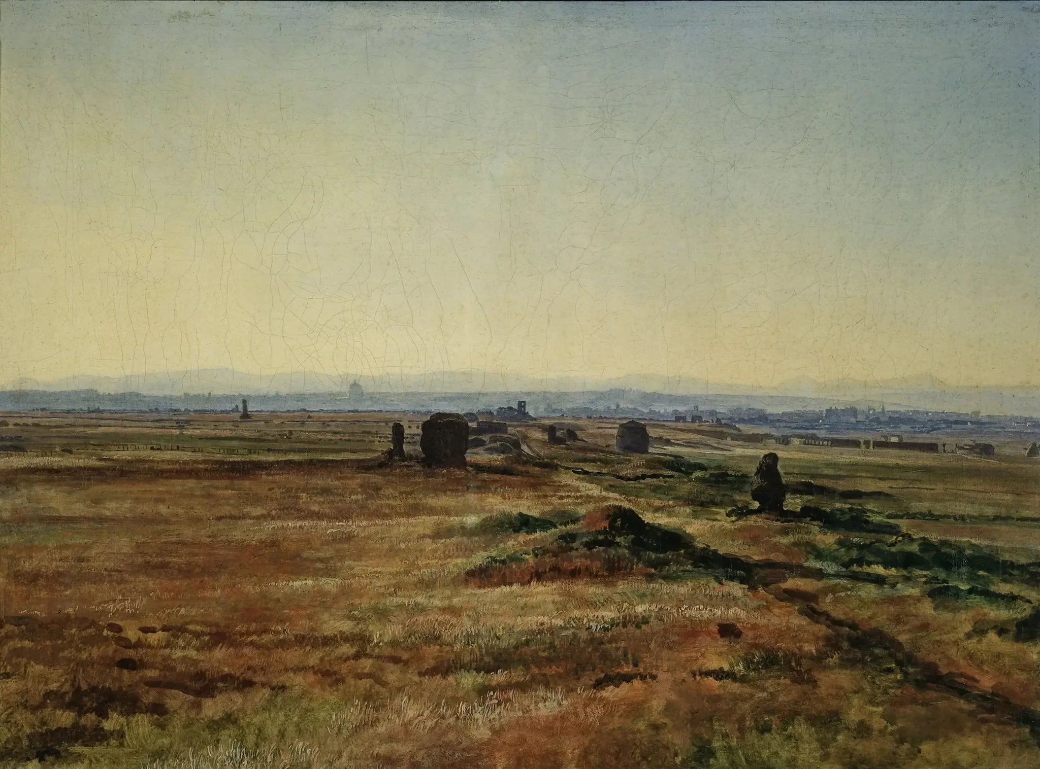 La Via Appia au soleil couchant - Alexandre Ivanov image 1 copie de tableau peinte à la main