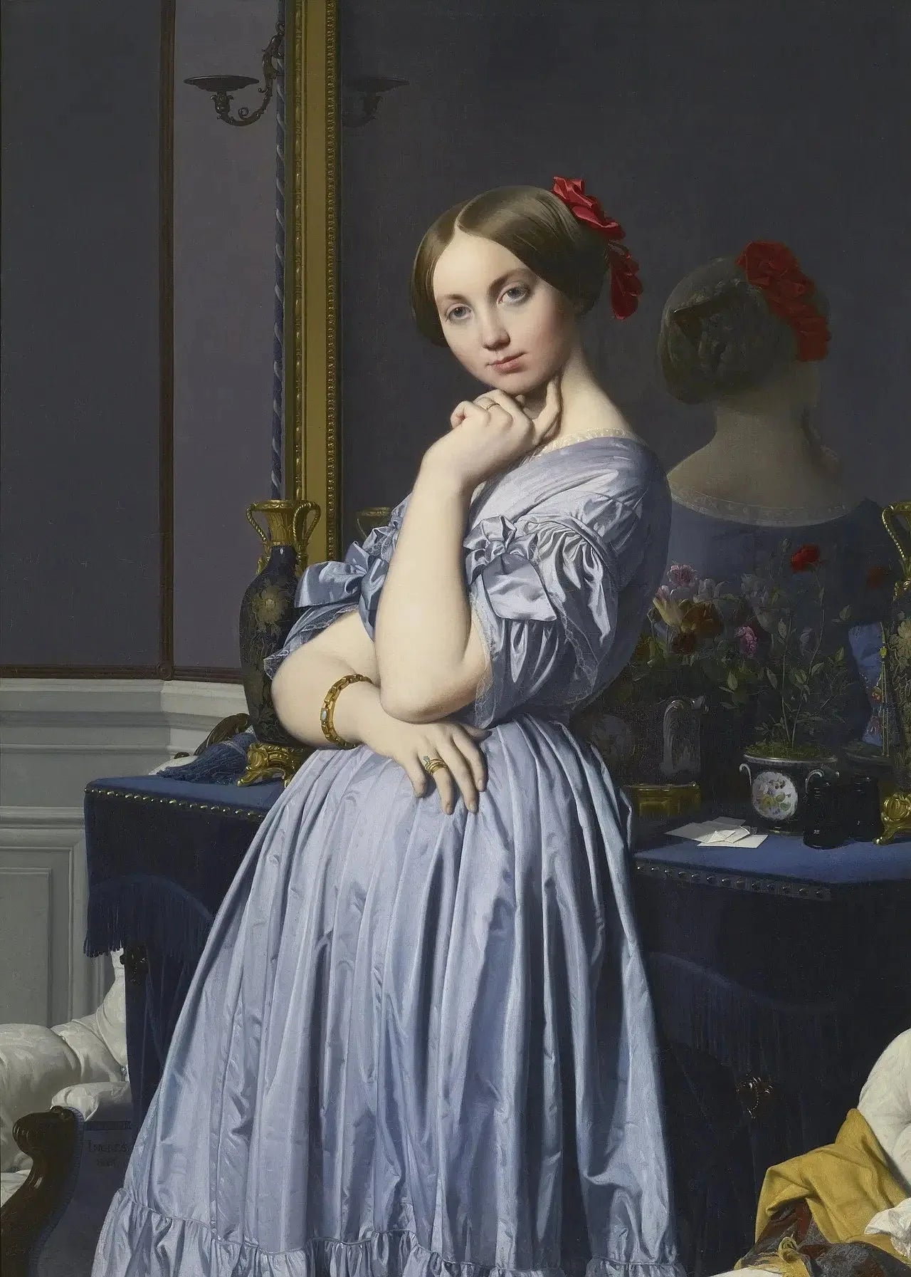 La Vicomtesse d'Haussonville - Jean-Auguste-Dominique Ingres image 1 reproduction artisanale de tableau