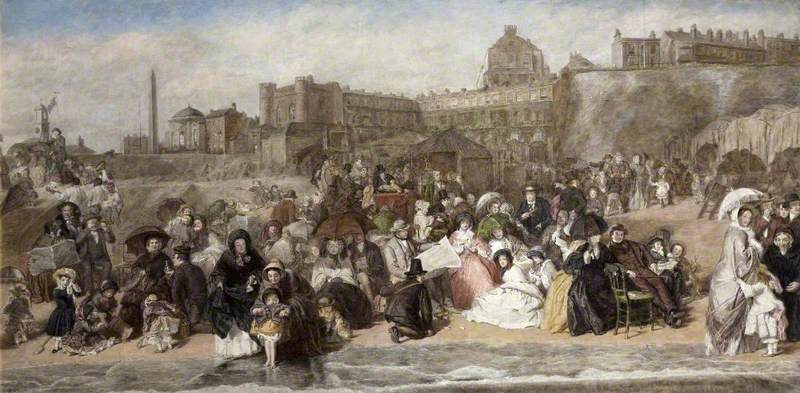 La vie au bord de la mer - William Powell Frith image 1 reproduction de peinture à l’huile