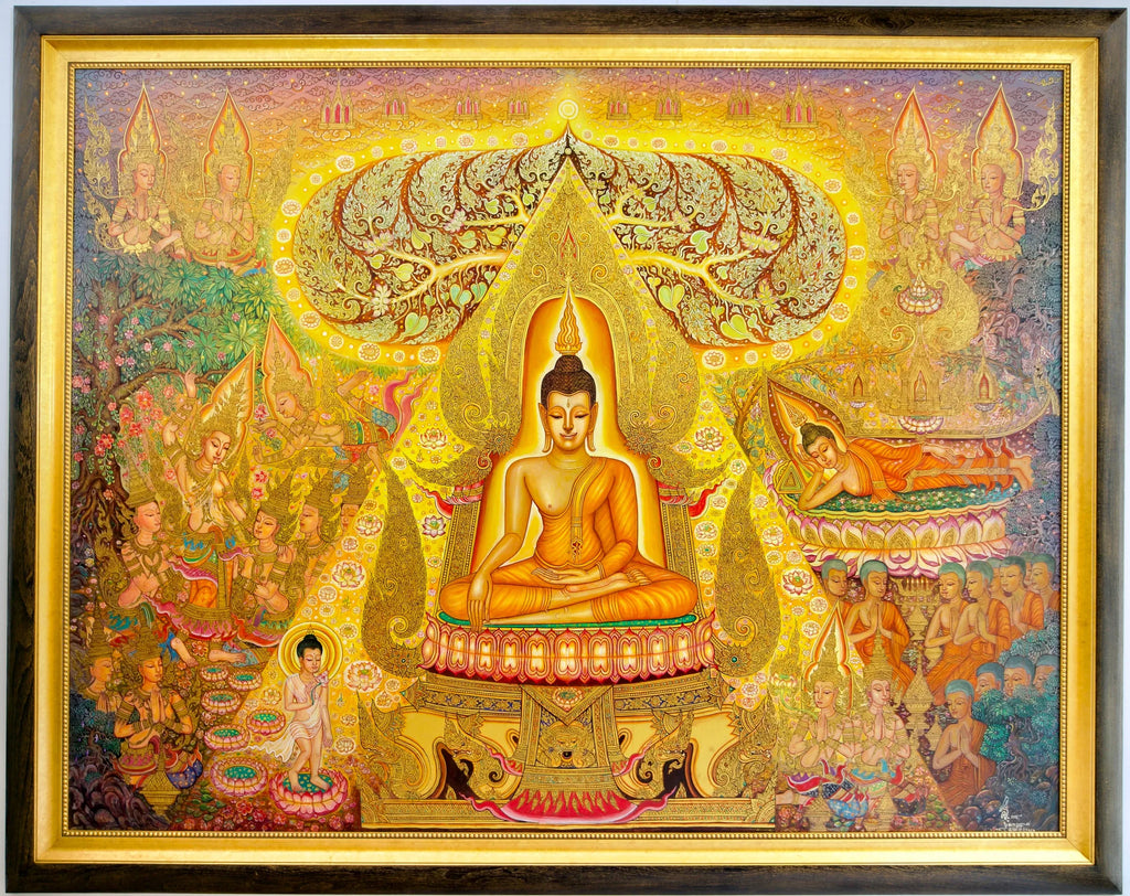 La Vie de Bouddha | 240 x 180 cm image 1 tableau peint à l’huile sur toile