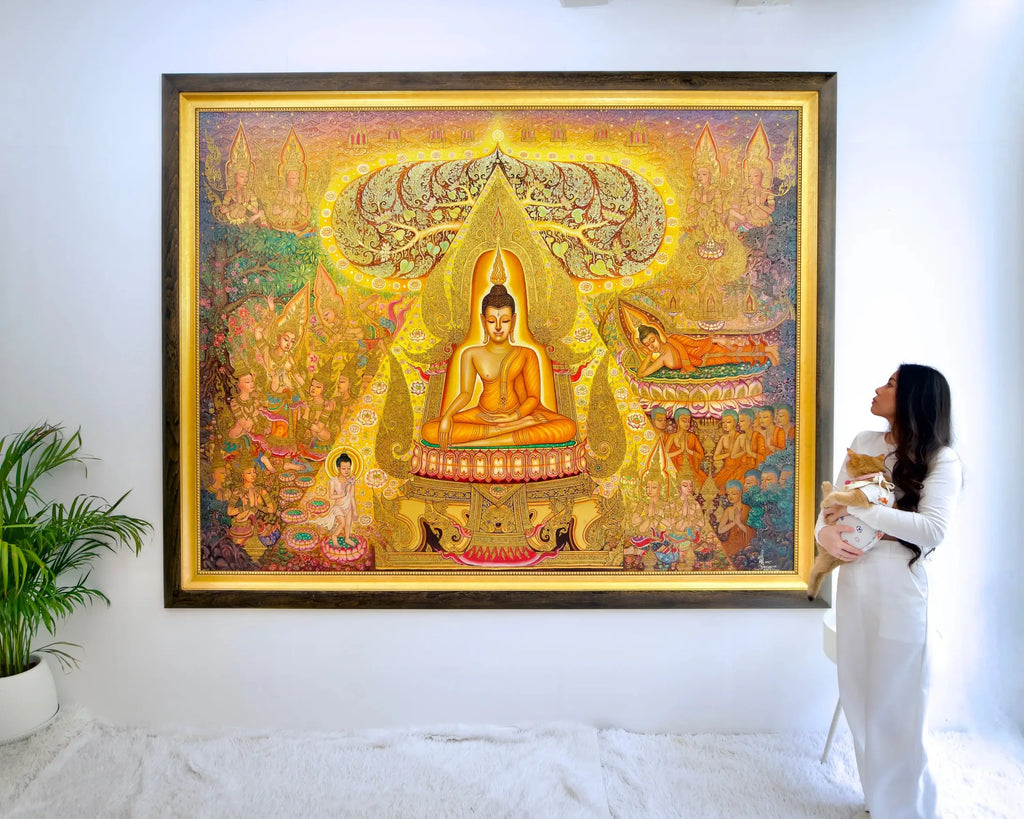 La Vie de Bouddha | 240 x 180 cm image 2 reproduction artisanale de tableau